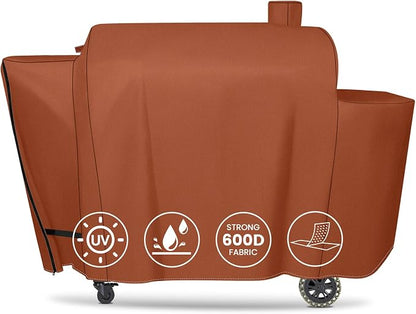 Grill Cover for Pit Boss Pro Series Triple-Function Combo Grill PB1100PSC1 PB1100PSC2 Sportsman PB1230 Wood Pellet/Gas Combo 1230 PB1230SP PB1230G, PB 67364-600D Fade Resistant Grill Cover, Brown