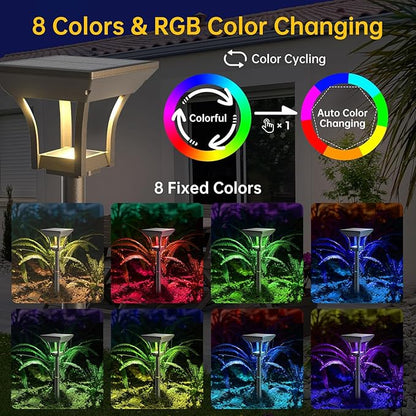 Solar Pathway Lights Outdoor, IP65 Waterproof Bright Solar Outdoor Lights, LED Solar Garden Lights Landscape Lighting for Walkway Lawn Patio Backyard (6 Pack, RGB)