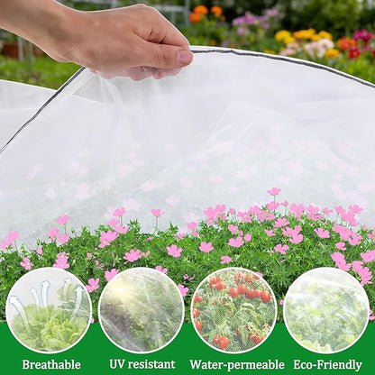 2 Pack Garden Netting for Raised Beds, 6.2x3.3x1.6 Ft Raised Bed Plant Covers for Garden Protection, Fine Mesh Bird Netting Pest Barrier Screen with Drawstring for Protecting Vegetables Fruits Crops