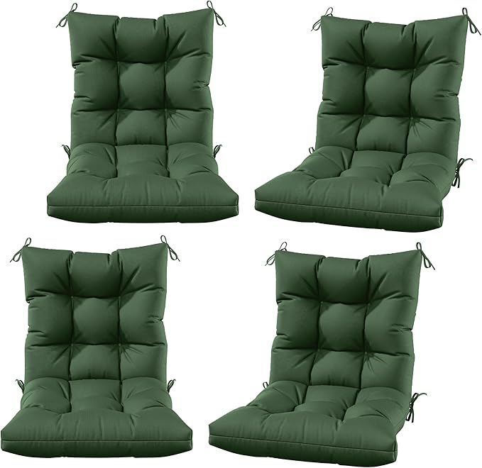 Patio Seat&Back Chair Cushions for Outdoor Furniture，Comfortable Cushions for Rocking/Dining/Lawn Chair-Set of 4