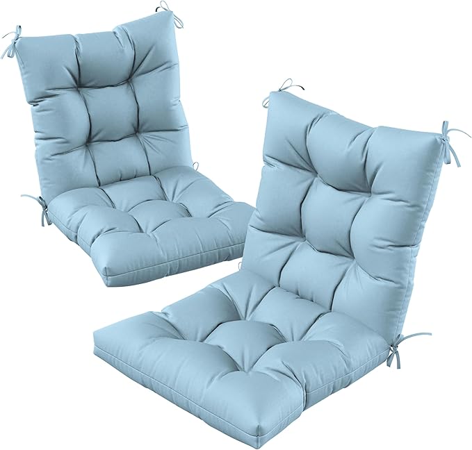 Patio Seat&Back Chair Cushions for Outdoor Furniture，Comfortable Cushions for Rocking/Dining/Lawn Chair-Set of 2