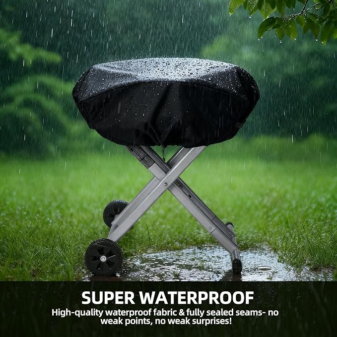 Portable Grill Cover for Coleman Roadtrip 285/LX/LXE/LXX and Smoke Hollow 205 Grill, Waterproof & Windproof Gas Griddle Cover, UV &Tear Resistant, 600D Heavy Duty Outdoor Accessories(Cover Only)