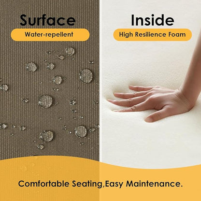 Outdoor Sunbrella Cushions for Patio Furniture Set of 2, 24"x24" Water Repellent Chair Cushions Removable Seat Bottom & Back Cushion Covers for Chair, Sofa, Couch, Specrtum Caribou