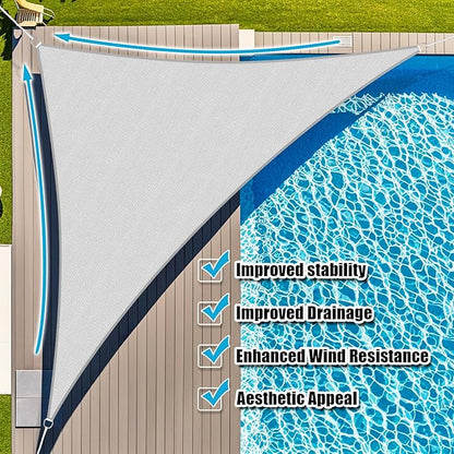 Amagenix Sun Shade Sail 13X13X18.4 Curved Edge Outdoor Shade Canopy Light Grey Breathable 95% UV Block Shade Cloth for Patio Garden Backyard (We Make Custom Size)
