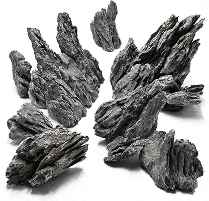 Unocho Seiryu Stone Aquarium Rocks 40lb Natural Fish Tank Rocks for Aquascaping Garden Landscaping Decoration Paludarium Amphibian Enclosures(3-12 Inches)