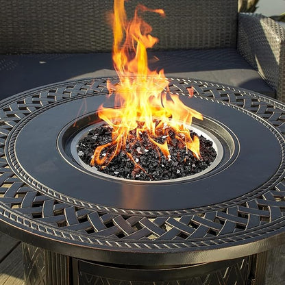 Mr. Fireglass 20 Pounds Black Reflective Fire Glass, 1/2 Inch High Luster Reflective Tempered Glass Rocks for Fire Pit Table Fireplace and Landscaping, Decorative Propane Gas Fireplace Glass Rocks