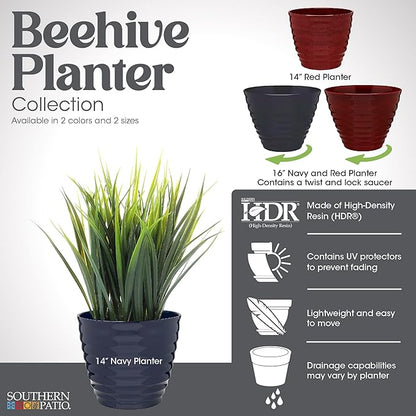 Southern Patio 14" Beehive Resin Indoor Pot Planter, 19.03 qt. Capacity