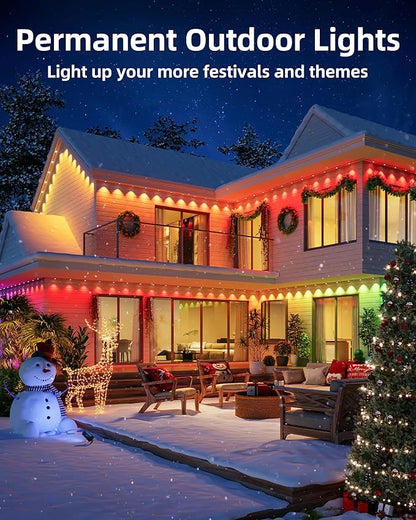 Permanent Outdoor Lights, 111ft with 72 RGBIC LED Light with App Control, Waterproof Permanent Christmas Lights for Outside Roofline Decor, Garden Decor, House,Party, Christmas Decoration
