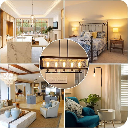 12Packs ST64 Large Vintage LED Edison Bulbs, 60W Equivalent 7W, 800Lumens, Dimmable Antique LED Filament, 2700K Amber Warm White, E26 Medium Base Light Bulbs High Brightness for Bedroom Office