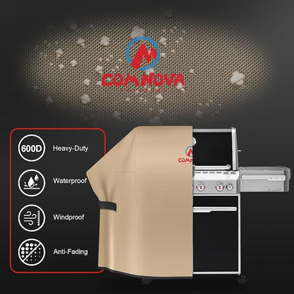 Comnova Grill Cover 72 Inch - 600D BBQ Cover for Outdoor Grill Waterproof and Heavy Duty, Large Barbecue Gas Grill Covers for Weber, Char-Broil, Nexgrill, Monument, Dyna-glo, Brinkmann and More