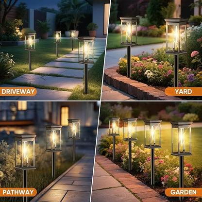 Solar Pathway Lights Outdoor Waterproof – 12 Pack Bright Solar Powered Garden Lights with Auto On/Off, IP65 LED Landscape Lighting for Walkway Patio Lawn Yard Decor