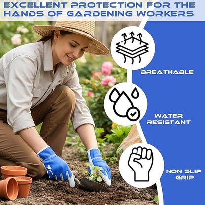 Work Gloves Gardening Breathable Rigger Palm Gardening Gloves Ladies Mens Gripper Utility Leather Thorn Proof