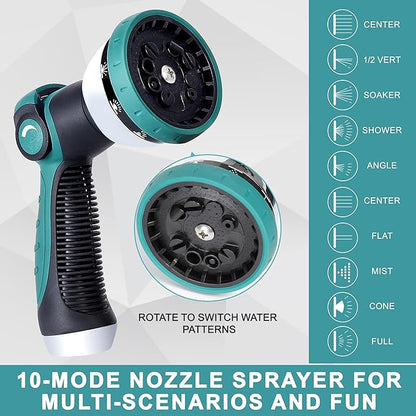 75FT Garden Hose, Stainless Steel Water Hose, Metal Hose Flexible with a 10-Mode Nozzle Sprayer, No Kink, Lightweight, Puncture Proof, Ideal for Yard, Lawn, Outdoor, 5/8'' Outside Diameter