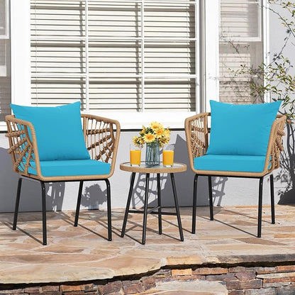Outdoor Cushions for Patio Furniture, Waterproof Outdoor Chair Cushion w/Fade-Resistant, Removable & Machine-Washable Cover, 22x22 Inch, Deep Seat Sofa/Couch Pad Replacement – Set of 2, Teal
