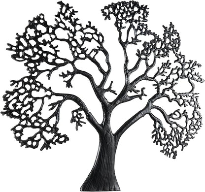 Deco 79 Aluminum Metal Tree Home Wall Decor Large Textured Wall Sculpture, Wall Art 50" x 1" x 41", Black