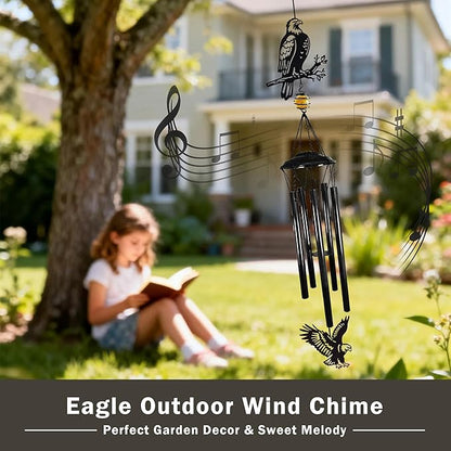 Large Wind Chimes for Outside Deep Tone - 40" Bald Eagle Windchimes Outdoors for Backyard Balcony Porch Home Decor,Memorial Metal Wind Chime Best Gifts for Women/Men Friend Birthday Holiday