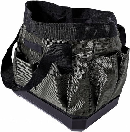 Diydeg Garden Tool Bag Organizer, Heavy Duty 600D Oxford Fabric with 10 Pockets and Apron Soil Replacement Mat, Foldable Standable Gardening Tote for Indoor Outdoor Use