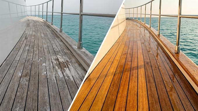 Protect Aqua Teak Oil for Outdoor Furniture & Indoor Furniture– 32 oz (1Lt) Teak Oil Sealer, Restores & Protects Wood, Furniture, Decks, Boats, Patio, Shower Benches– Transparent Natural Finish