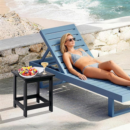 LZRS Adirondack Outdoor Side Table – Durable Weather-Resistant HDPE Patio End Table for Porch, Deck, Pool, Garden,Sturdy and Easy Assembly, Black