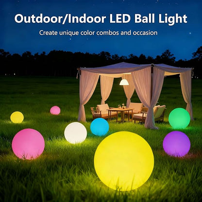 6-inch LED Light Ball,RGB Color Changing Night Light with Remote,Water Resistant,USB Rechargeable Mood Lamp for Kids Room,Bedroom,Patio,Party Decor