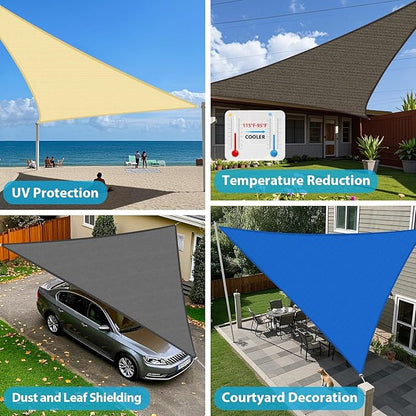 Amagenix Sun Shade Sail 7X8X10.6 Curved Edge Outdoor Shade Canopy Dark Grey Breathable 95% UV Block Shade Cloth for Patio Garden Backyard (We Make Custom Size)