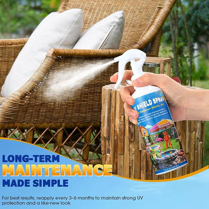 Swiffen 2 Pack UV Protectant Spray for Outdoor Decor Furniture Clear Water-Based Shield Prevents Fading Peeling Cracking Ideal for Resin Wood Metal Garden Statues 10.14 Fl Oz Each