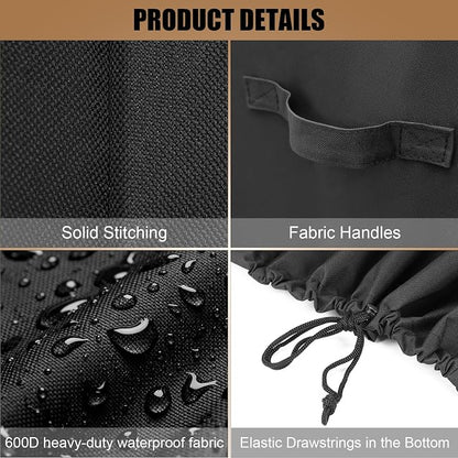 QuliMetal Grill Cover for Pit Boss Pro Series Triple-Function Combo Grill PB1100PSC1 PB1100PSC2 Sportsman PB1230 Wood Pellet/Gas Combo 1230 PB1230SP PB1230G, PB 67364-600D Fade Resistant Grill Cover