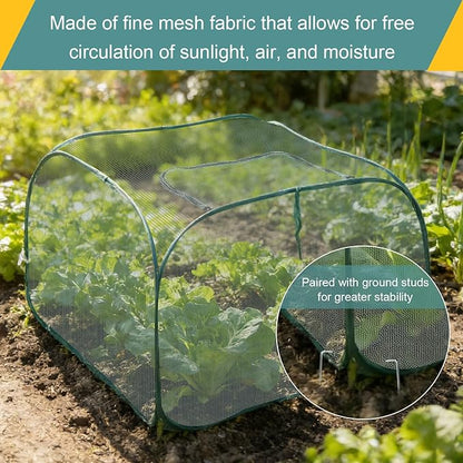 EATAKWARD 2 PCS Foldable Plant Protector, 35" x 35" x 27.5" Pop-Up Mesh Cover, Bird Betting for Garden, Garden Bed Cover for Outdoor Vegetables, Fruits, and Flowers