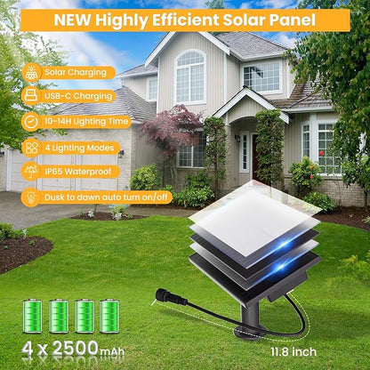 ZOTOYI Solar String Lights Outdoor Waterproof IP65 150FT with USB Port and 73+3 Shatterproof G40 Bulbs, Up to 8-12 Hours for Using, LED Solar Powered Patio Lights for Outside, Patio, Porch, 2200K
