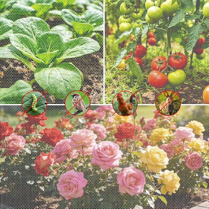 Garden Netting for Raised Beds, Fine Mesh Bird Netting Pest Barrier, 2 Pack Raised Bed Plant Covers for Garden Protection Against Animals & Insects for Vegetables, Fruits, Flowers (2, 4.3×2.6×1.8FT)