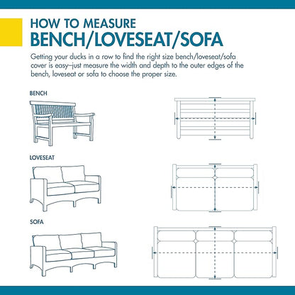 Duck Covers ULV623835 Ultimate Patio Loveseat Cover, 62 "W x 38" D x 35" H, Mocha Cappuccino, Patio Furniture Covers (Pack of 4)