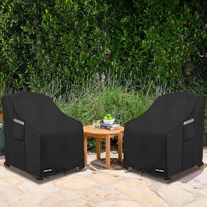 Outdoor Chair Covers 32" W x 35" D x 36" H,600D Heavy Duty Waterproof Patio Chair Cover,Outdoor Furniture Covers for Lawn/Garden Chiar,Black