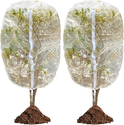 2 Pack Bird Netting for Fruit Trees with Zipper & Drawstring – 3.3x4.6FT Garden Plant Covers, Reusable Protection for Blueberry Bushes, Tomato Plants, Cherry Trees – Blocks Birds, Cicadas & Pests
