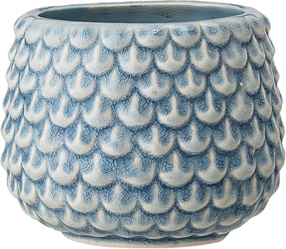 Bloomingville Stoneware Flower Pot Pinecone, Planter, 3,75'', Sky Blue