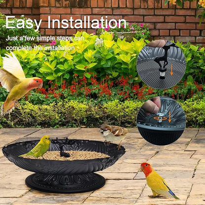 Ground Bird Feeder for Outdoors,11 Inches Metal Platform Bird Feeders Tray for the Garden/Backyard(2pack)