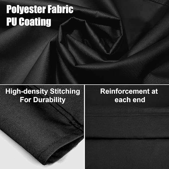 Outdoor Porch Swing Seat Cover Replacement,600D Thickened Oxford Waterproof Swing Replacement Fabric Cushion Covers for 3-Seater Patio Garden Yard Chair Bench (Black,45.3 x 18.9 x 18.9 Inches)