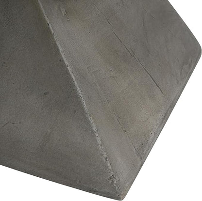 Christopher Knight Home Novi Outdoor Side Table, Geometric-Shaped Accent Side End Table, Garden Stool for Patio Balcony Beach Pool, Lightweight Concrete, Wood-Like Texture, Light Gray