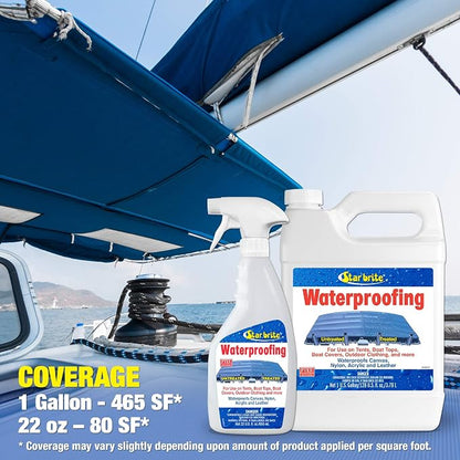 STAR BRITE 081900X Fabric Waterproofer with Stain Repellent and UV Protection - 1 Gallon