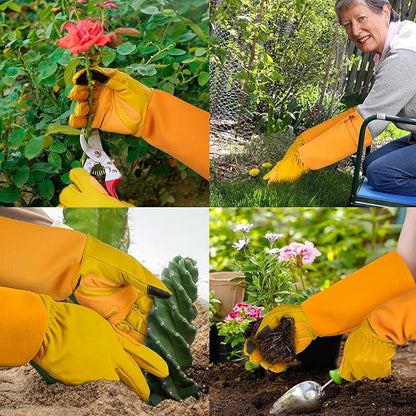 Long-Gardening-Gloves for Women/Men - Thorn Proof Rose Pruning Gloves Heavy Duty Gauntlet, Best Garden Gifts for Gardener-S