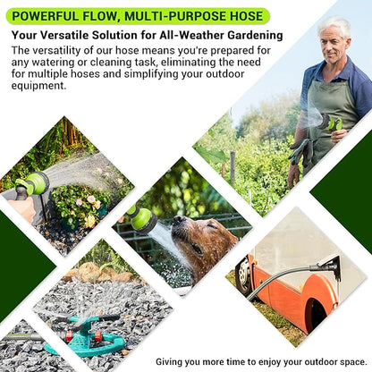 50 FT Non-Expandable Garden Hose – Heavy Duty Flexible Water Hose for Home & Yard Use, 1/2" ID, 3/4" Solid Swivel Fittings, Kink & Leak Resistant