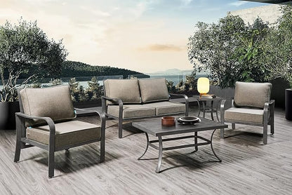 ARTPLAN Olefin 24x24 Deep Seat Patio Cushions for Outdoor Furniture,Extra 6 inch Thick,Back 18"x24",Removable,Replacement,Solid/Floral,Outdoor/Indoor,Khaki