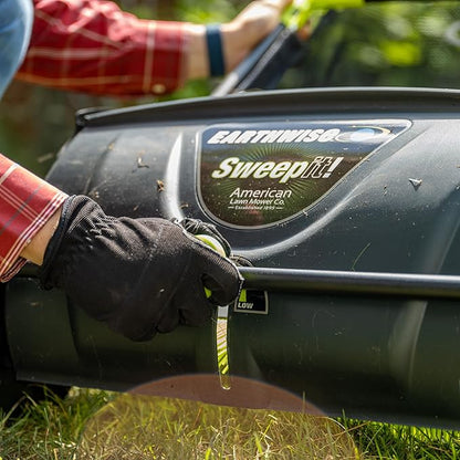 Earthwise LSW70021 21-Inch Width Leaf & Grass Push Lawn Sweeper, Black