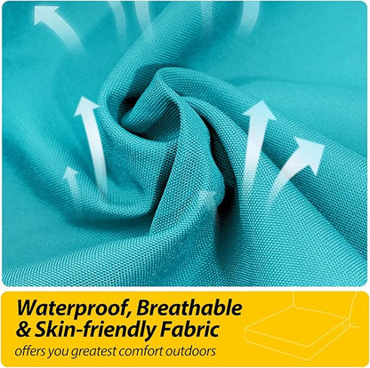 AAAAAcessories Outdoor Seat Cushions for Chairs, Fade-Resistant, Waterproof Patio Furniture Replacement Cushions, 23.5" x 25.5" x 5" + 23.5" x 13.5", Turquoise Blue
