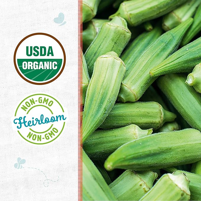 Back to The Roots 100% Organic Seed Packet - Okra 'Clemson Spineless 80' 1.4g