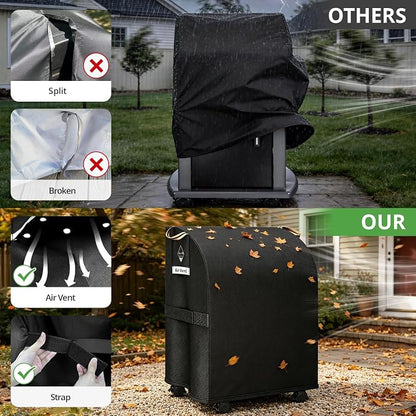 [Upgraded 1000D Heavy Duty Fabric]32" Small Grill Cover for Outdoor Grill,Waterproof 2 Burner Grill Cover,Rip-proof Barbecue Cover for Weber Char-Broil Nexgrill & More Grills with Collapsed Side Table