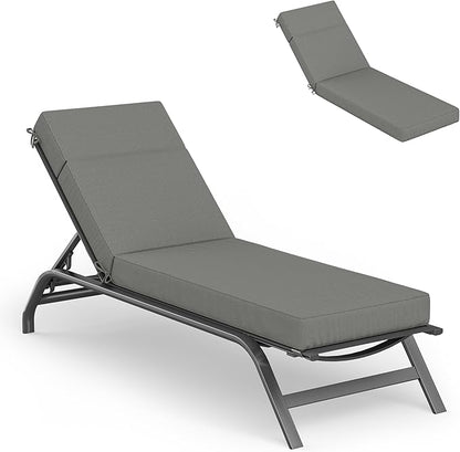 Chaise Lounge Cushions Outdoor, 72" L X 21" W X 4" D Lounge Chair Cushions for Outdoor Furniture, High-Density Foam Outdoor Chaise Cushion-Waterproof Fade-Resistant ThickPatio lounge chair cushion