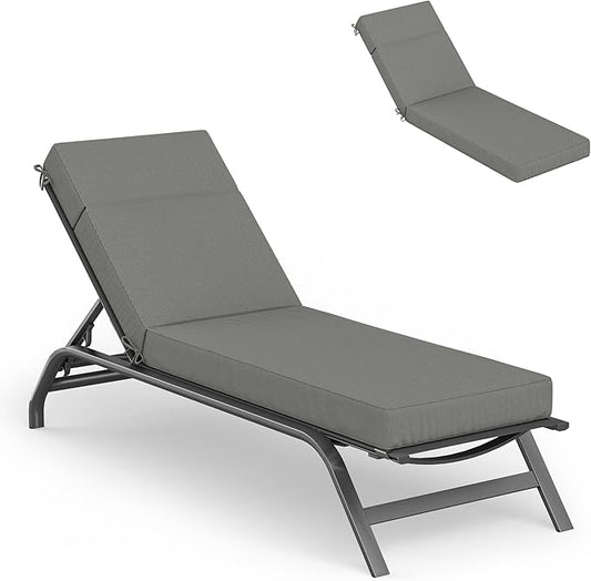 Chaise Lounge Cushions Outdoor, 72" L X 21" W X 4" D Lounge Chair Cushions for Outdoor Furniture, High-Density Foam Outdoor Chaise Cushion-Waterproof Fade-Resistant ThickPatio lounge chair cushion