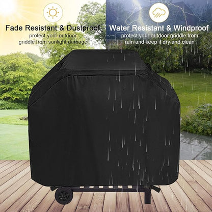 Waterproof Griddle Cover, Dustproof BBQ Grill Cover Compatible with Royal Goumet CD1824AX 24 inch Charcoal Grill,Barbecue Grill Covers for Smoker Grill,52" x 25" x 48"