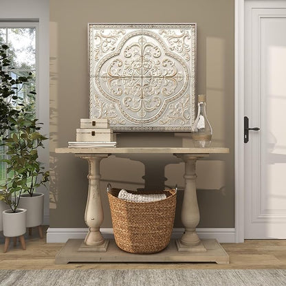 Deco 79 Metal Scroll Home Wall Decor Wall Sculpture with Embossed Details, Wall Art 36" x 2" x 36", Gray