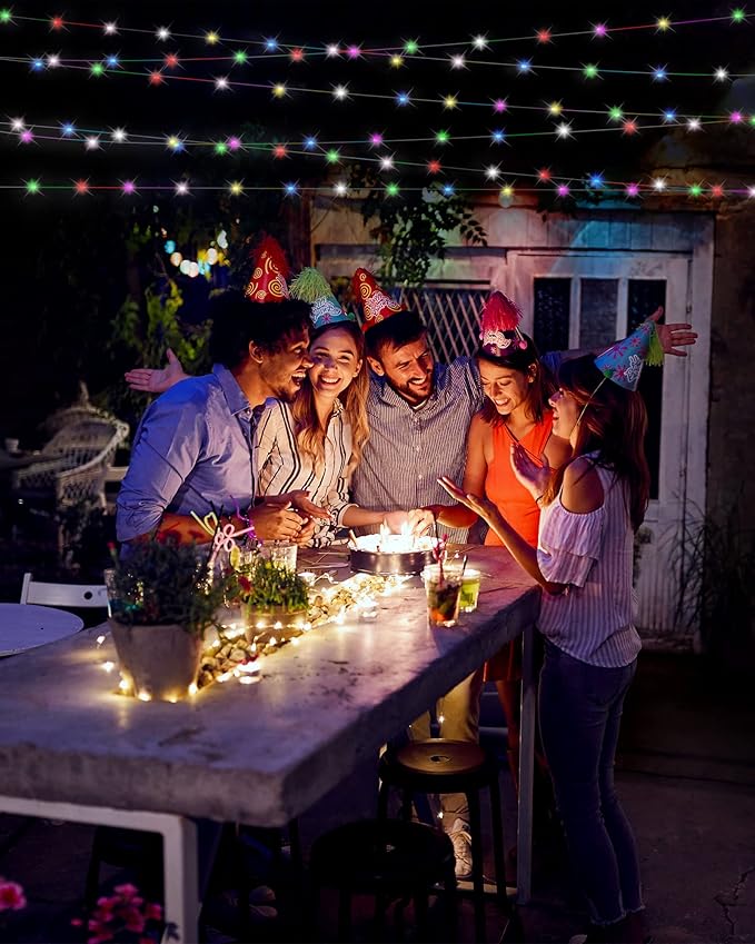 Treela 8 Pack Solar String Lights Outdoor Waterproof Each 240 Led 78ft Solar Fairy Lights Outdoor 8 Mode Led Tree Waterproof Copper Wire Garden Yard(Multicolor)